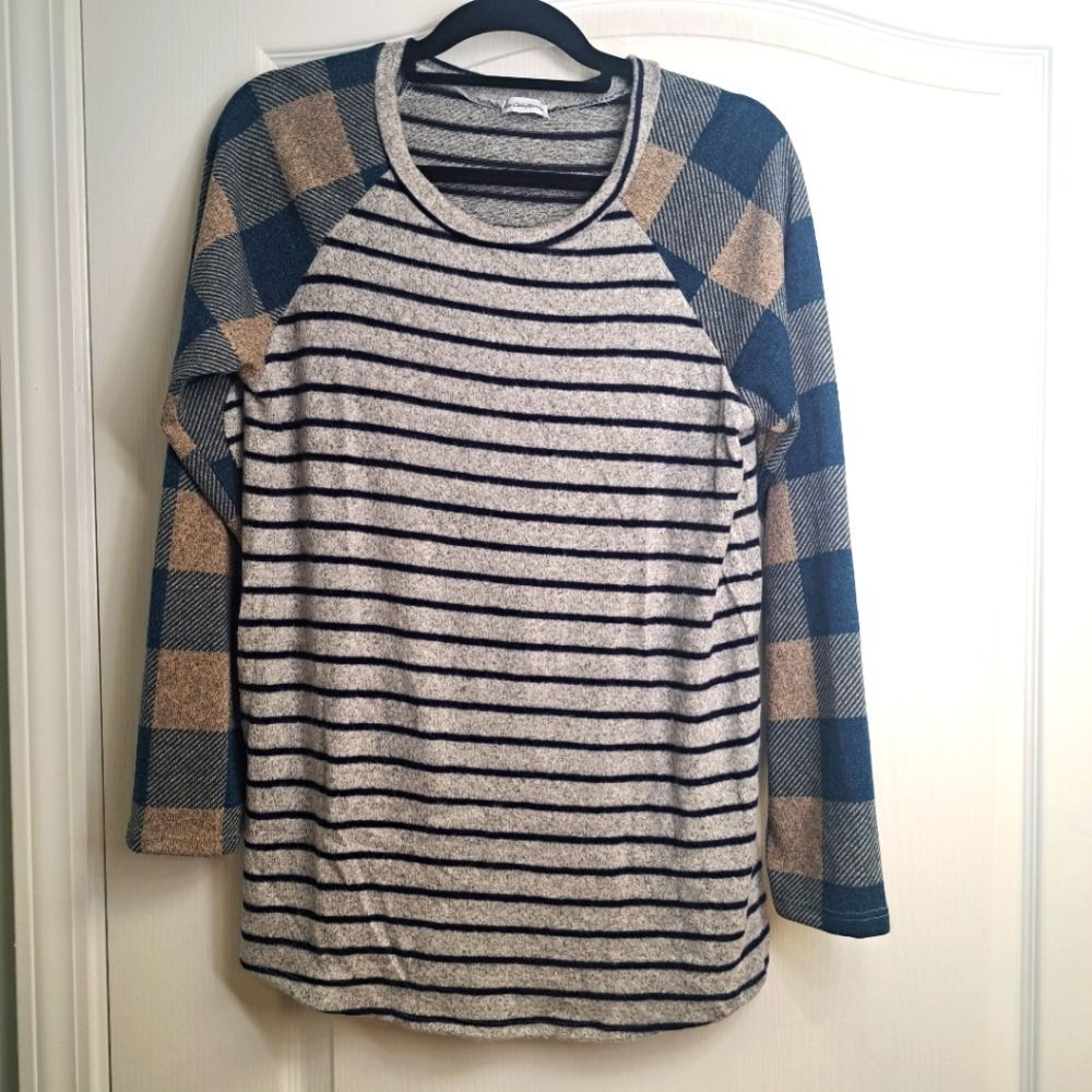 EGs California Fall Blue and Gray Sweater